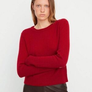 Vince Vibrant Red Cashmere Crew Neck Sweater